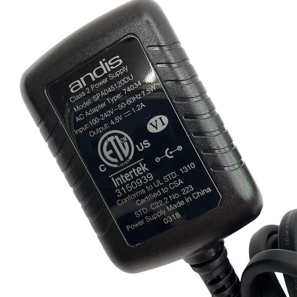 Andis Charging Stand U114 with 4.5V Power Adapter Type 74034 SPA045120DU Tested - Picture 6 of 7
